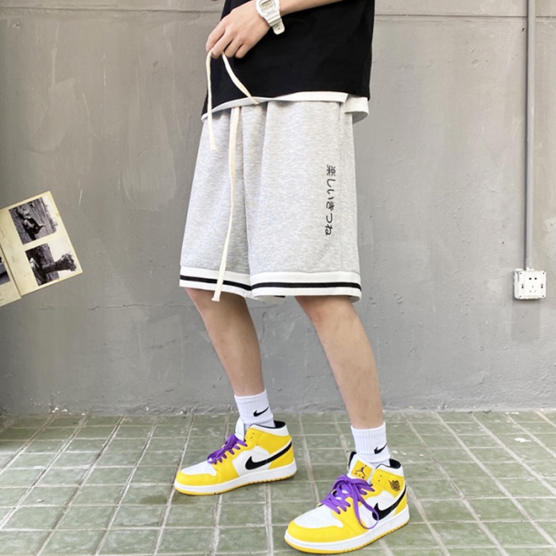 Quần Nam Ngắn Bigsize Thể Thao In Chữ Thời Trang Hàn Quốc Fashion Quần Jogger Nam Ngắn Rộng Thùng Thình Unisex
