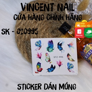 Sticker dán móng họa tiết hoa bướm - mẫu mới 2021