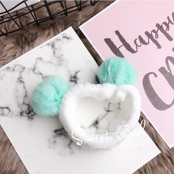 Băng Đô Rửa Mặt Cục Bông Cute