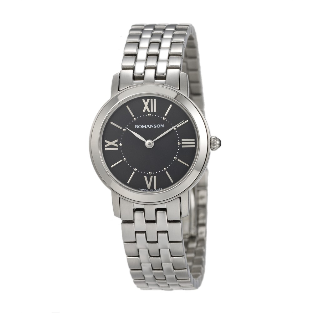 Đồng hồ Romanson Watch RM3240LWBK mữ mặt nhỏ kính Sapphire chống xước máy Thụy Sĩ chống nước dây thép cao cấp chính hãng