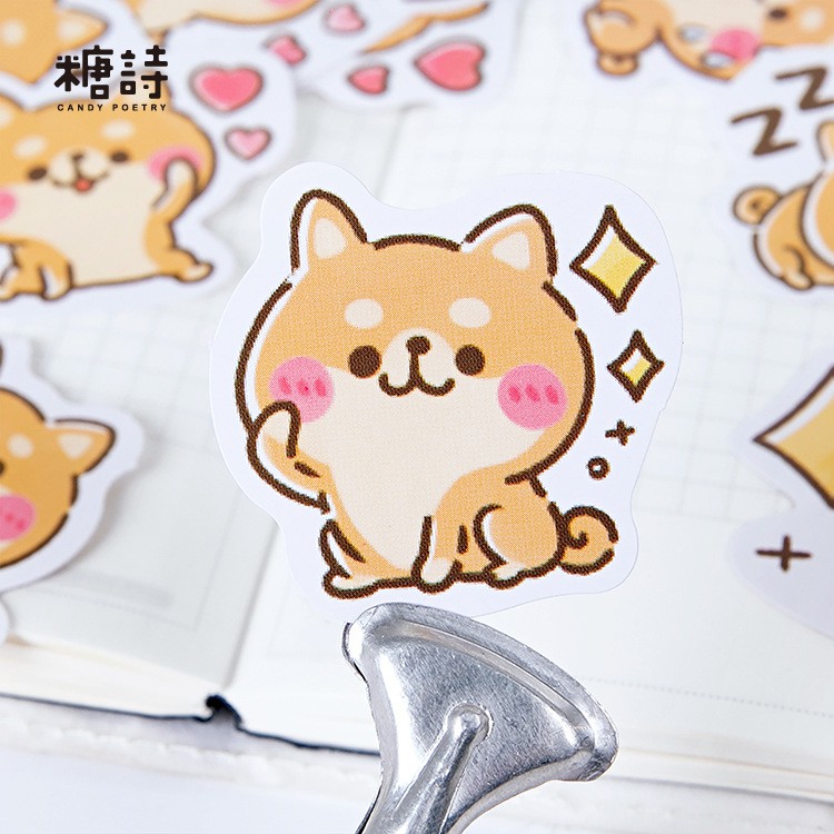 Bộ sticker/ Hình dán Chú Cún Shiba (45 Hình)