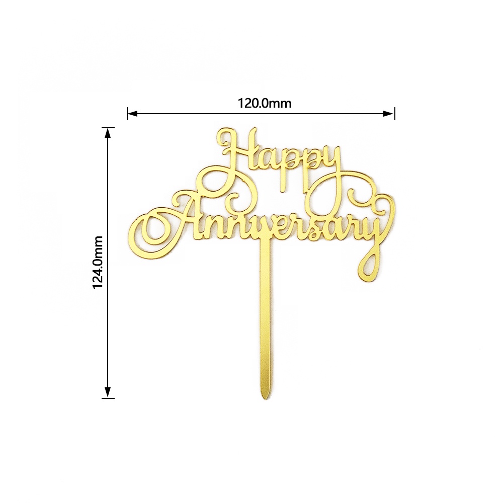 Hàng Mới Về Mới Chữ Happy Anniversary Bằng Acrylic Trang Trí Bánh Kem