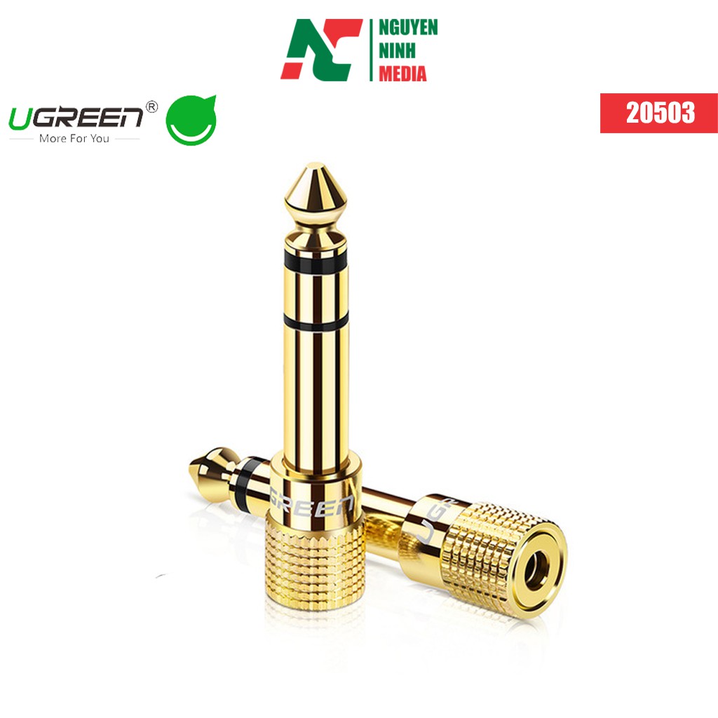 Đầu chuyển đổi âm thanh 6.5mm to 3.5mm UGREEN 20503 mạ vàng cao cấp