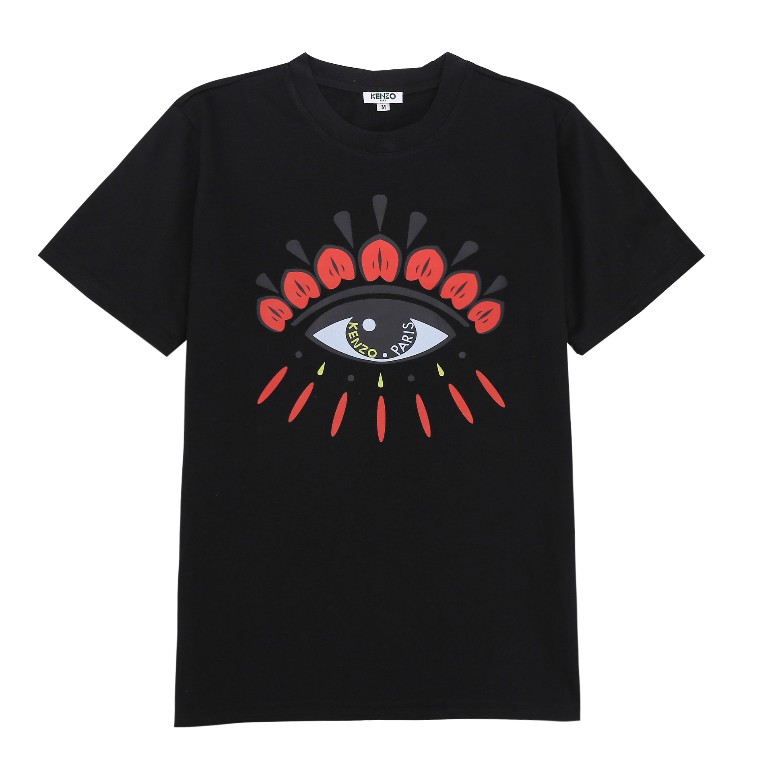 Áo thun cotton ngắn tay in họa tiết phong cách Kenzo thời trang cho nam nữ