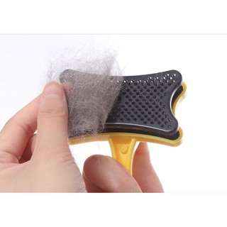 Bàn chải lông silicon mini có nút lấy lông - Chó Mèo