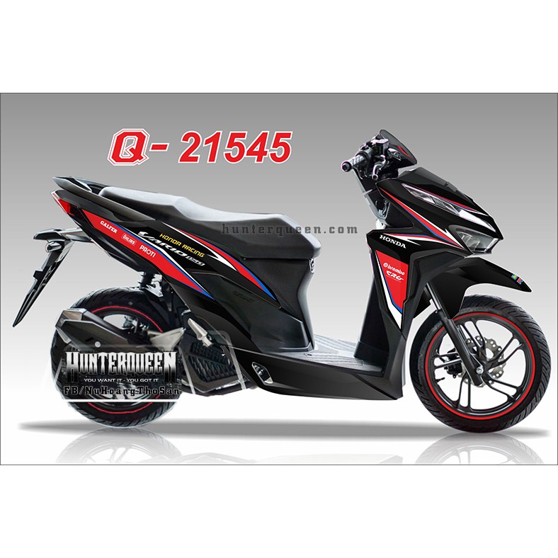 Tem rời Vario 2018. Xanh đỏ, xe đen. Thay đổi màu sắc và chi tiết theo yêu cầu. Sắc nét, bền màu