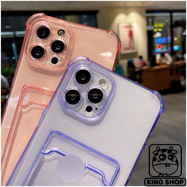 Ốp iphone trong suốt đựng thẻ card đủ màu chống sốc dẻo 6/7/6plus/7plus/8/8plus/x/xr/xs/11/12/13pro/max/plus/13promax