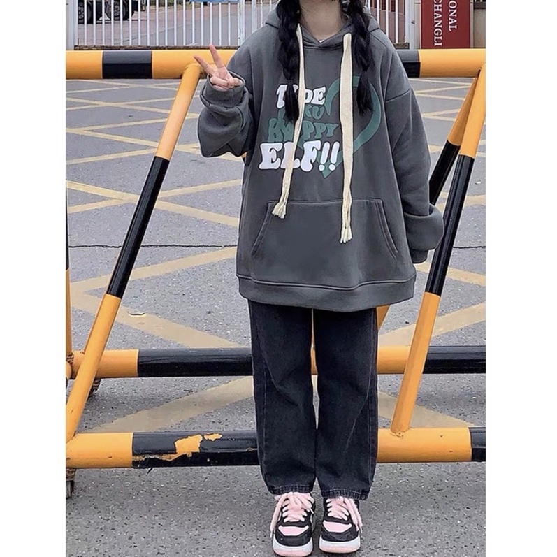 Áo hoodie TIDE UlzzangHodie nữ form rộng dài vải nỉ chất đẹp giá rẻ không xù lông hàng quảng châu BST thu đông unisex