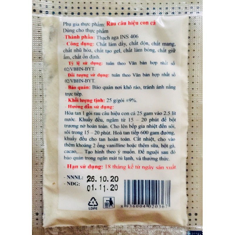 Bột rau câu con cá giòn Hiệp Long gói