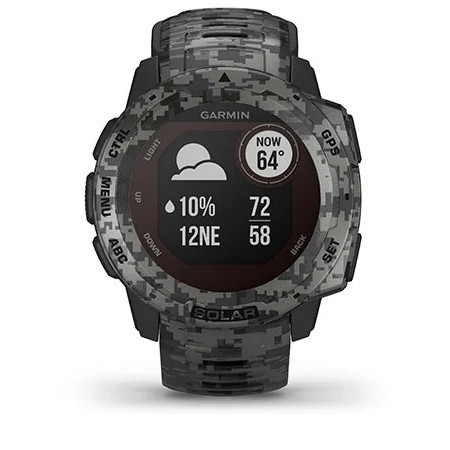 Đồng hồ thông minh GARMIN Instinct Solar, Phiên bản Camo, Đồng hồ GPS, Họa tiết Camo Xám Graphite, SEA- Hàng Chính Hãng