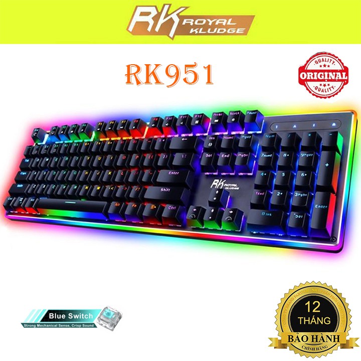 ROYAL KLUDGE RK951 | Bàn phím cơ chơi game RK951 full size 104 phím có Led Viền RGB nhiều chế độ Led nền