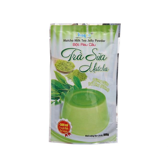 Bột rau câu sữa matcha Dragon 106g