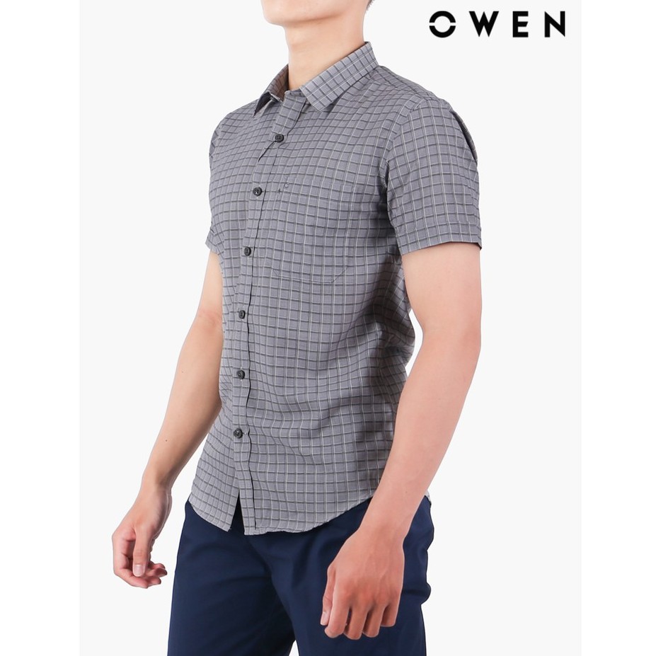 Áo sơ mi ngắn tay Owen Bamboo Regularfit màu ghi - AR22539NT