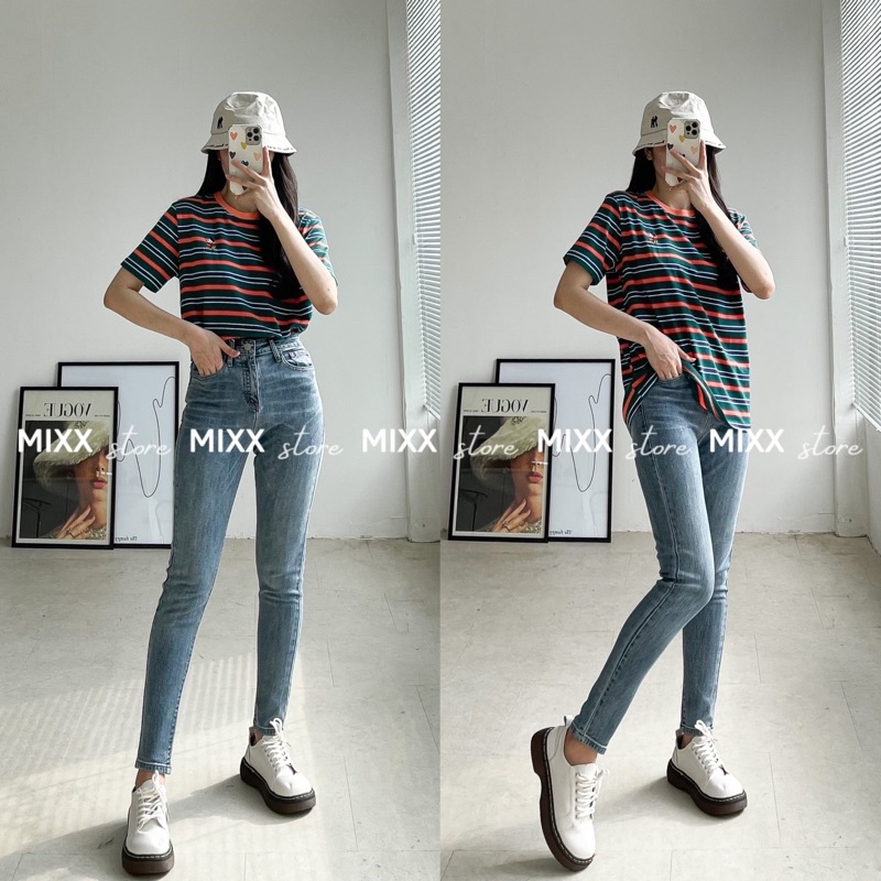 Quần Jean Nữ Skinny Lưng Cao Za.ra phom ôm sát tôn dáng chất liệu co giãn thoải mái phom 9 tấc dễ mặc