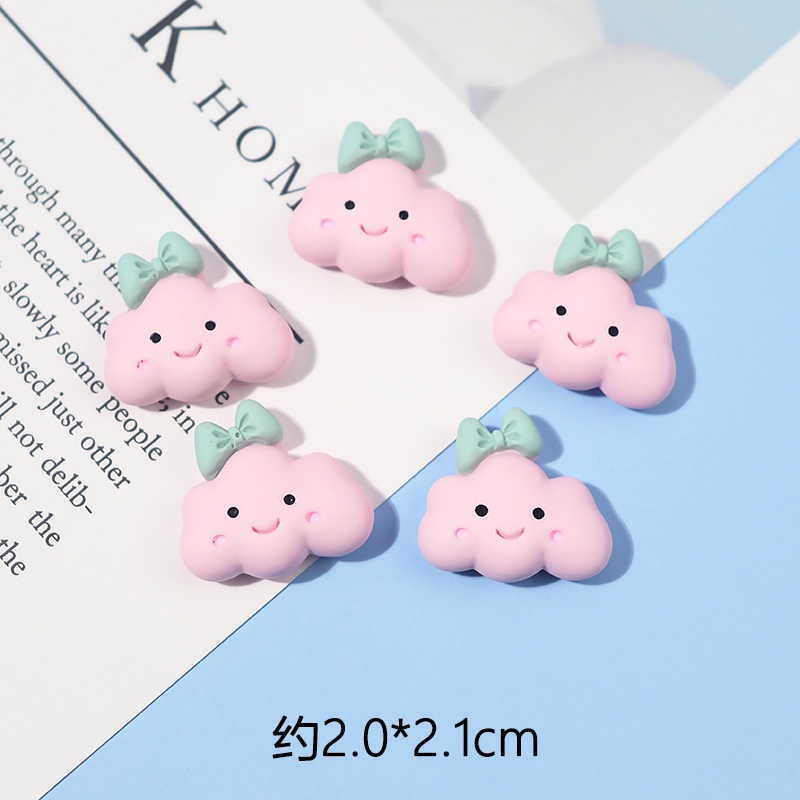 Bộ 10 miếng resin dán trang trí điện thoại hình đám mây/cầu vồng đáng yêu