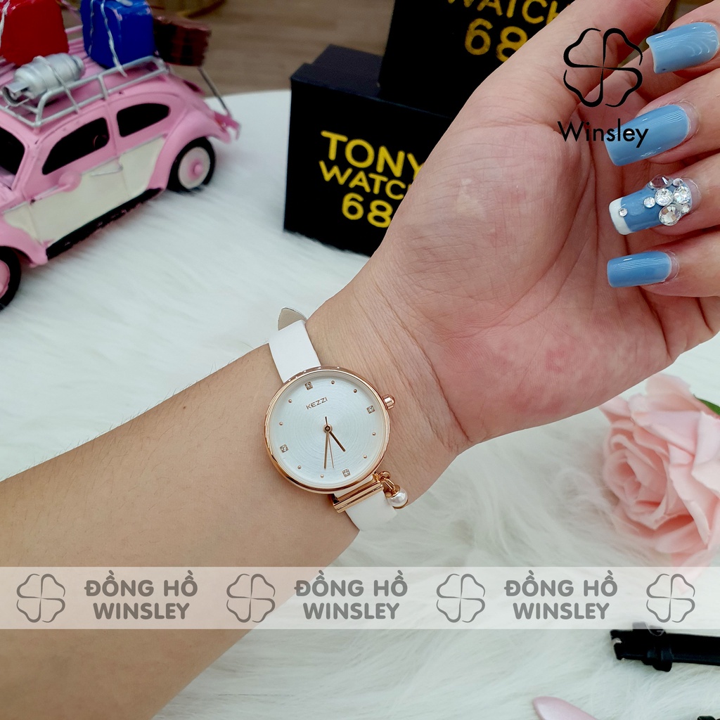 Đồng hồ nữ dây da chính hãng Kezzi đeo tay chống nước thời trang giá rẻ - Hàng mới về