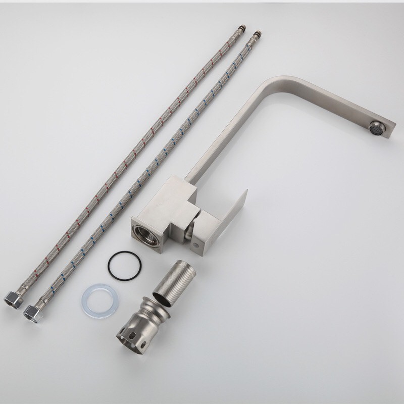 Vòi rửa bát nóng lạnh inox 304 vuông Sus2851