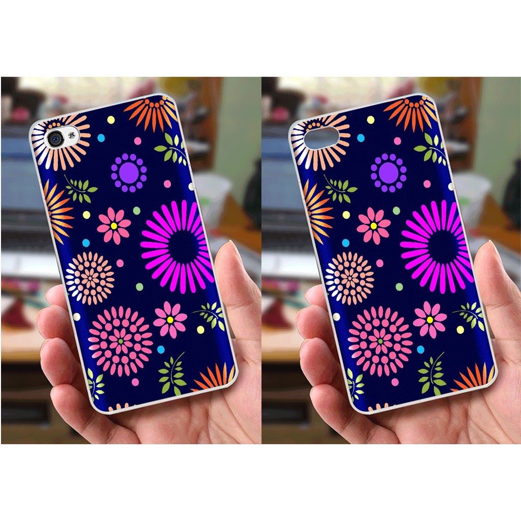 Ốp lưng iPhone 4 / 4S (dẻo viền trắng trong) - Hoa Cỏ Mùa Xuân