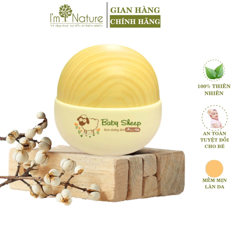 Kem Dưỡng Ẩm Cho Bé Baby Sheep IM NATURE Chống Nứt Nẻ Cho Da Khô Dầu Mụn Mềm Mịn Toàn Thân Cho Cả Gia Đình 50g