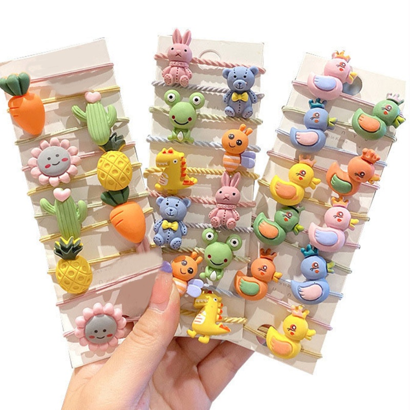 Dây Buộc Tóc Co Giãn Mềm Mại Kiểu Dáng Hoạt Hình Xinh Xắn Dành Cho Bé