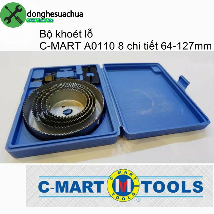 Bộ khoét lỗ C-MART A0110 8 chi tiết 64-127mm