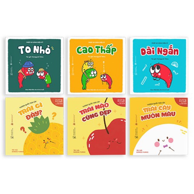 Sách Ehon - Combo 6 cuốn Vương quốc trái cây và Phép so sánh diệu kỳ - Dành cho trẻ từ 0 - 3 tuổi