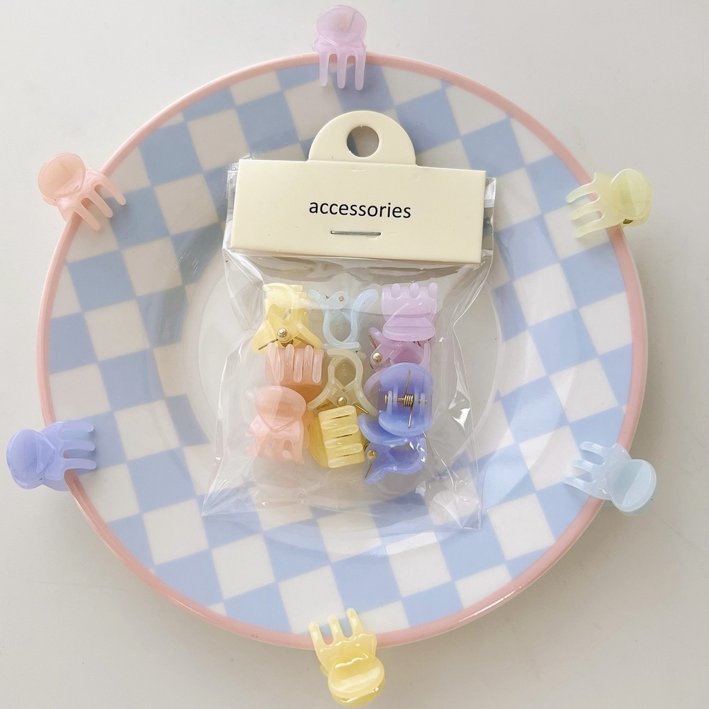 Set 10 Kẹp Tóc Hình Hoa / Trái Tim Ngọt Ngào Cho Nữ