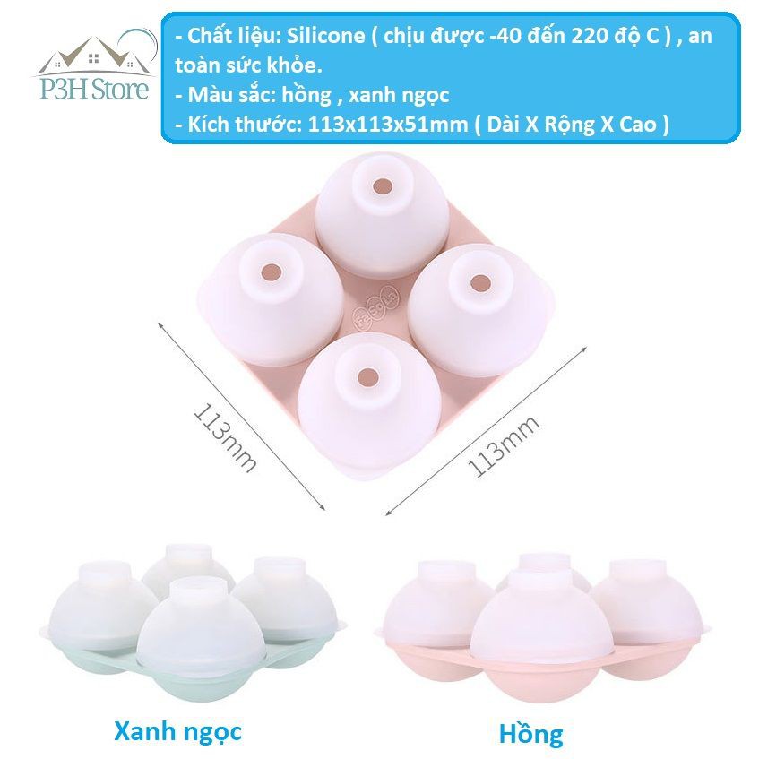 Khay làm đá viên tròn bằng Silicone Fasola JJ-117