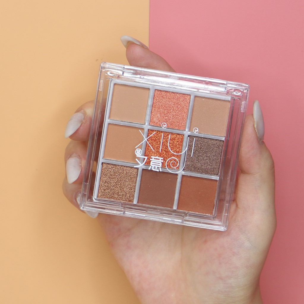 [Hàng mới về] Bảng phấn mắt 9 màu lì/nhũ lấp lánh kháng nước nhỏ gọn | BigBuy360 - bigbuy360.vn