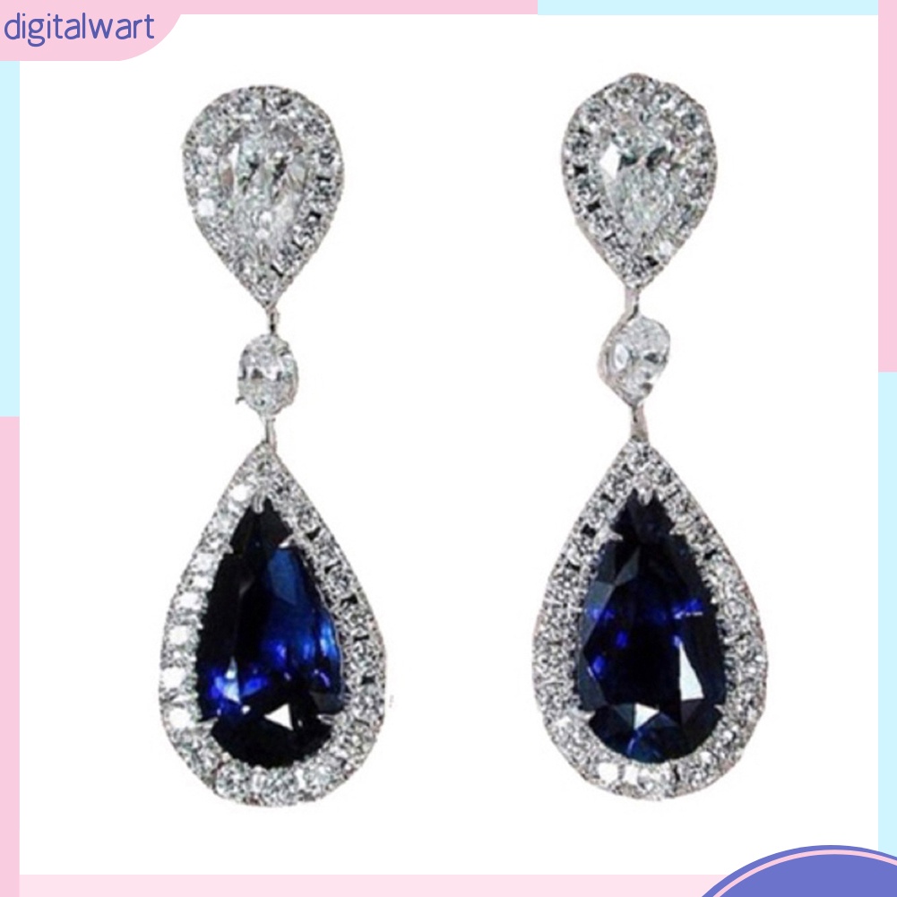 Bông tai dáng dài phối mặt hình giọt nước tinh tế thời trang cho nữ