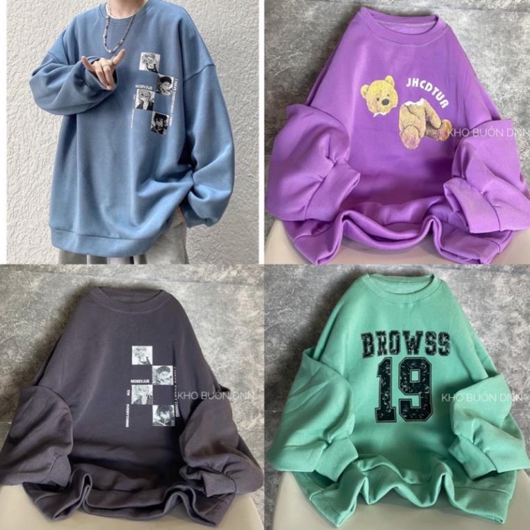 Áo Sweater Form Rộng Unisex Tay Bồng Nam Nữ Mặc Được Chất Nỉ Dày Đẹp Không Bai, Không Xù Moonstore