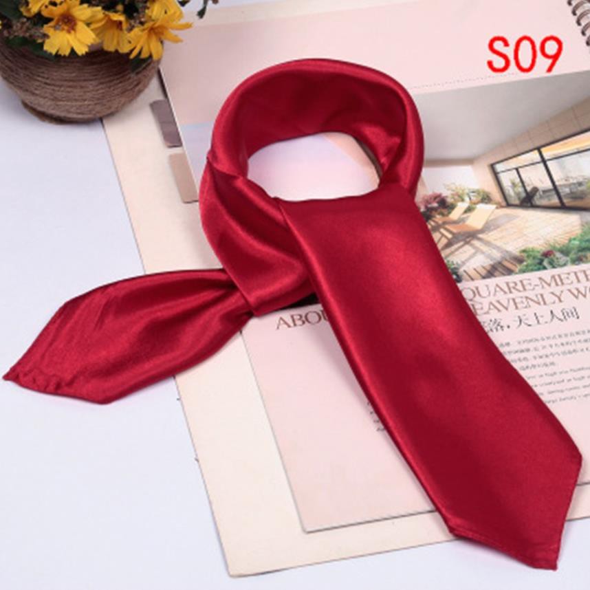 [Hàng Xịn, Giá Tốt] Khăn Satin Trơn, Khăn Turban Đồng Phục Công Sở Màu Đỏ Rượu - Chất Liệu Satin - 60x60cm - Mã SD003