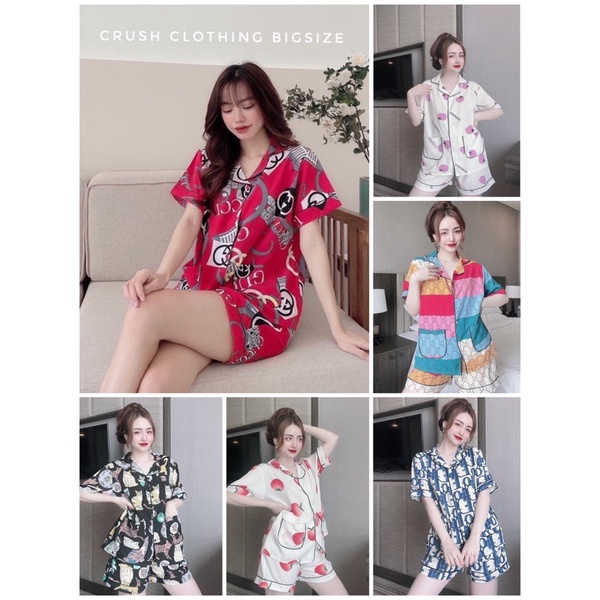 [Mẫu Đẹp]Pyjama Đồ Bộ Đùi Bigsize 55-100kg Diện cực Đẹp Chất Satin Cao Cấp