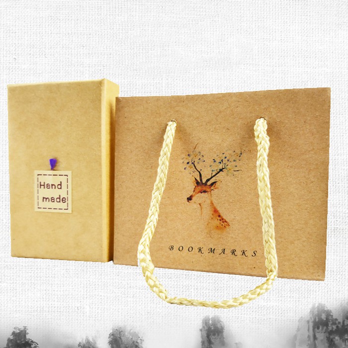 Bookmark đánh dấu trang vintage cho người yêu sách BK03 lá sen