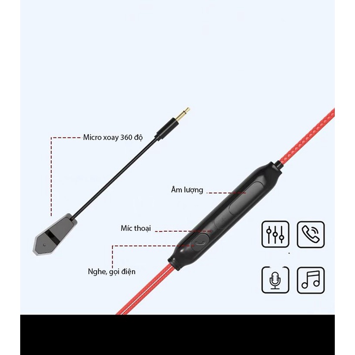 Tai nghe gaming G62 chống ồn âm thanh xoay vòm míc xoay dời 360 độ âm thanh siêu bass mic đàm thoại