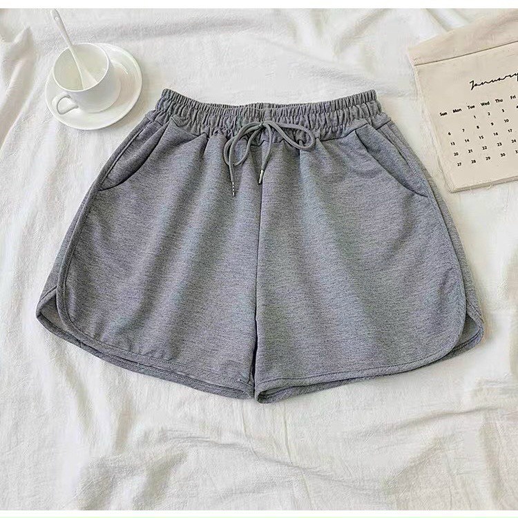 Quần Short Nữ Trơn Lưng Thun, Chất Liệu Cotton Cao Cấp Có Dây Rút  Mặc ở Nhà FreeSize