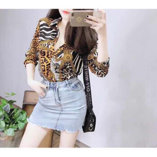 Áo sơ mi lụa họa tiết sang chảnh | BigBuy360 - bigbuy360.vn