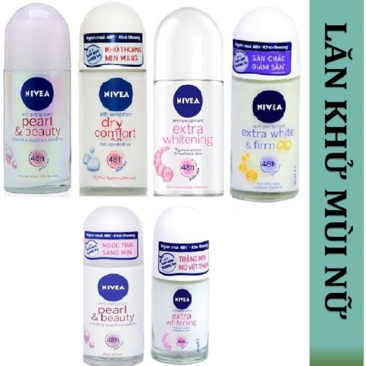 Xịt khử mùi hôi nách nữ Nivea 150ml Sịt khử mùi Lăn khử mùi lăn nách nữ Nivea 48h 50ml - Lăng khử mùi nữ
