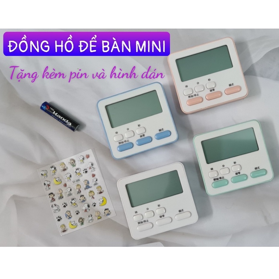 Đồng hồ bấm giờ, đếm ngược để bàn âm báo to, đồng hồ mini chạy bằng pin, Lame.Store