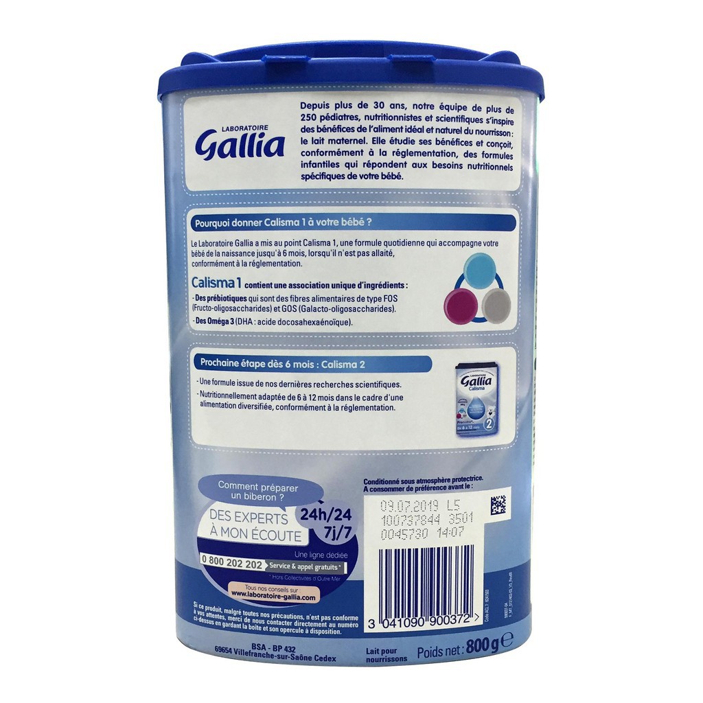 [Gía hấp dẫn] Sữa bột Gallia số 1 - Hàng nôi địa Pháp - 800g - Dành cho bé từ 0-6 tháng