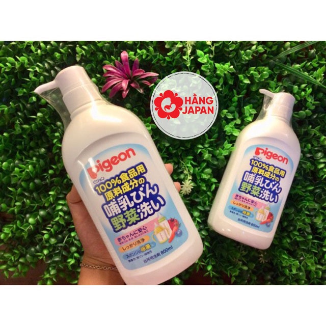Nước rửa bình sữa, rau củ Pigeon Nhật Bản chai 800ml / túi 700ml hàng chính hãng