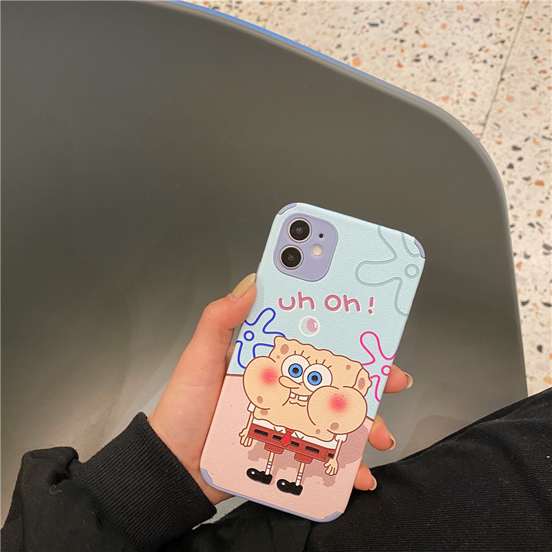 Ốp Lưng Tpu Mềm In Hình Spongebob Màu Nước Cho Iphone 12 11 Pro Max 7 8 Plus Iphone X Xs Max Xr Se 2020