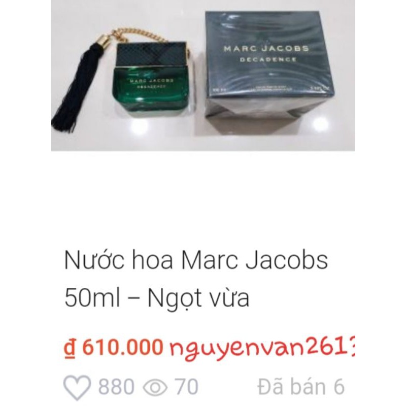 Nước hoa Marc Jacobs Đậm ,Nhạt, Vàng.Auth.TEM MACY'S