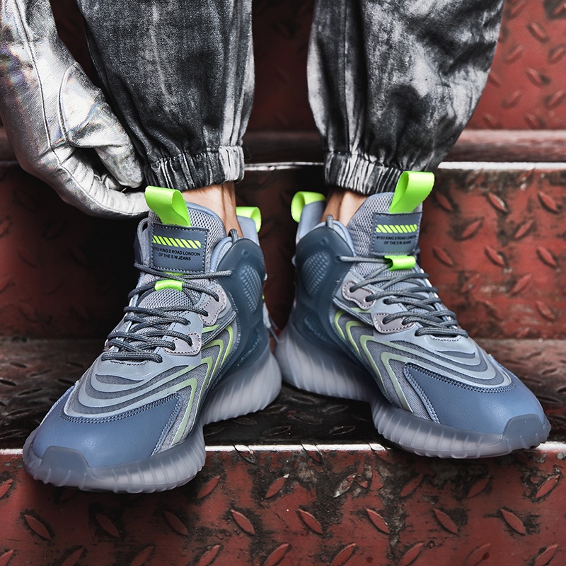 Giày Thể Thao Cổ Cao Đế Dày Tăng Chiều Cao Siêu Nhẹ Thời Trang Cho Nam