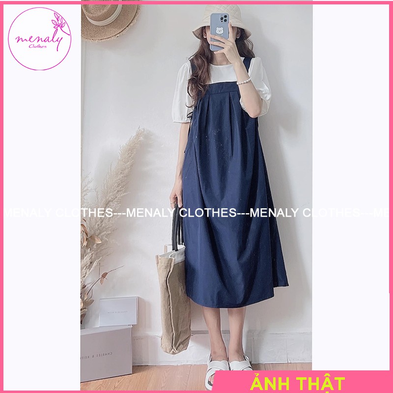 Váy yếm nữ ulzzang hàn quốc dáng dài 2 chi tiết VH042, mặc làm set bạn thân hoặc mặc rời đều đẹp, bầu bí bon chen | BigBuy360 - bigbuy360.vn