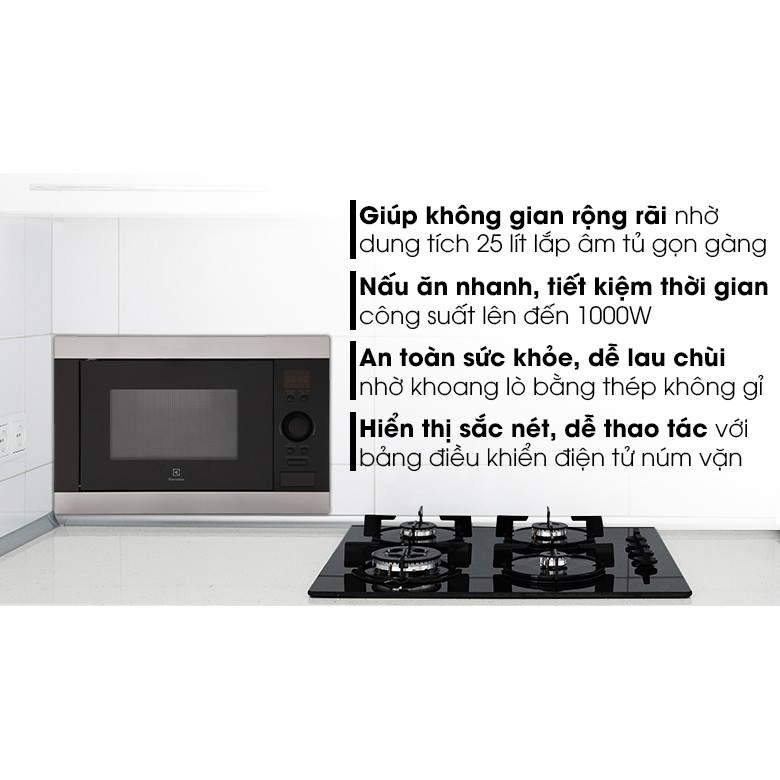 Lò Vi Sóng Âm Tủ Electrolux EMS2085X (20L) - Hàng Chính Hãng