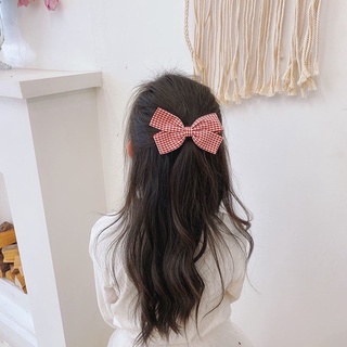 Kẹp tóc nơ vải caro 🎀 buộc tóc hình nơ màu caro phong cách tiểu thư Hàn Quốc
