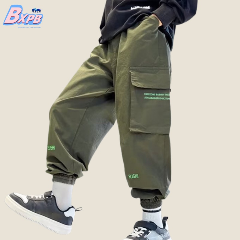 Quần dài BXPB vải cotton kiểu nhiều túi thiết kế mới cá tính thời trang cho bé 3-15 tuổi