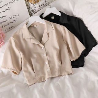 (HÀNG ORDER) Áo croptop cổ sơ mi kèm ảnh thật