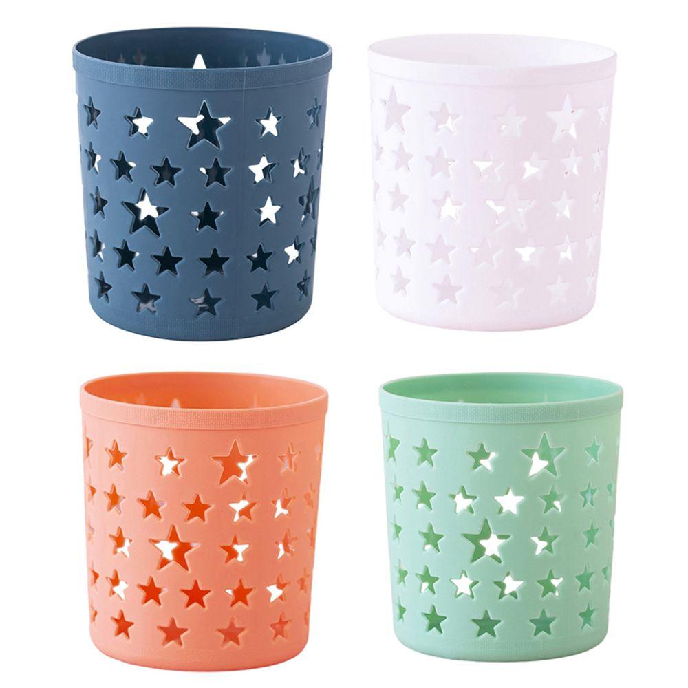 Giá Đỡ Bút / Cọ Trang Điểm Hình Trụ Rỗng Họa Tiết Ngôi Sao Sáng Tạo